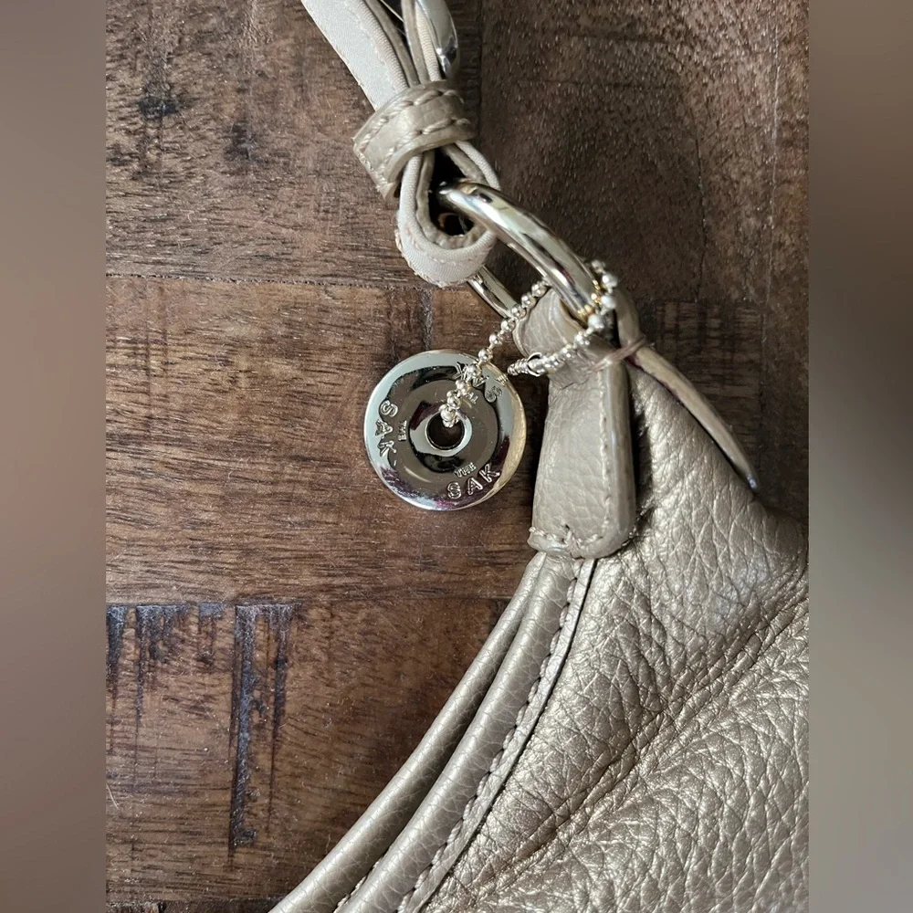 The Sak Metallic Taupe Hobo Shoulder Bag